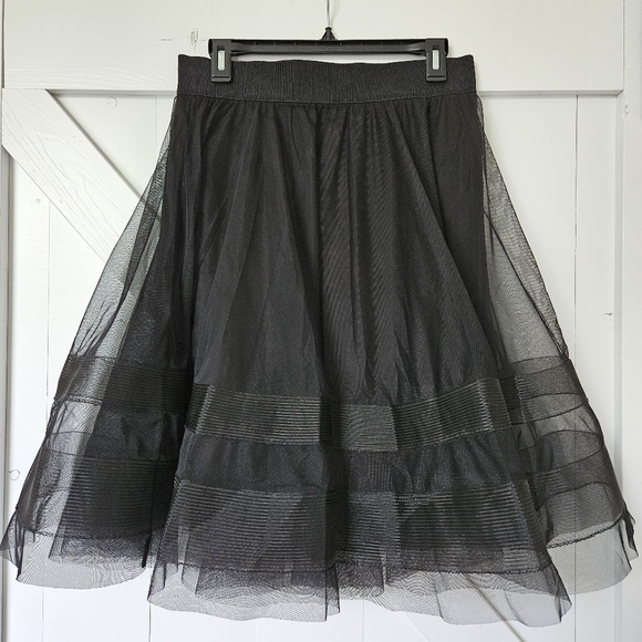 Milly skirt black netting tulle overlay 50s pin up style party formal size 10 - Picture 2 of 9